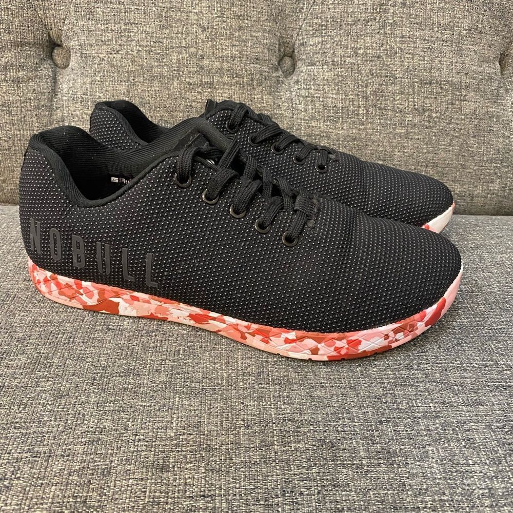 NOBULL Black Trainers with Red Camo Sole Women Size 11